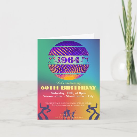 Invitation à une fête d'anniversaire née en 1964 (Devant)