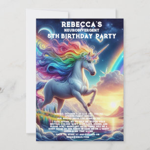 Invitation à une fête d'anniversaire neurodivergen