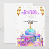 Invitation à une fête d'anniversaire nuit arabienn (Devant / Derrière)