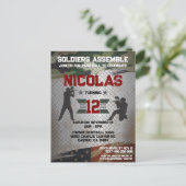 Invitation à une fête d'anniversaire Paintball Cam (Debout devant)