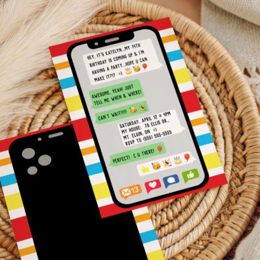 Invitation à une fête d'anniversaire par SMS, Fête