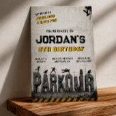 Invitation à une fête d'anniversaire Parkour Tramp