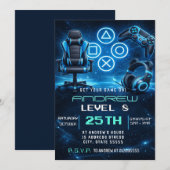 Invitation à une fête d'anniversaire Personal Blue (Devant / Derrière)