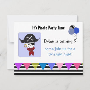 Invitation à une fête d'anniversaire pirate