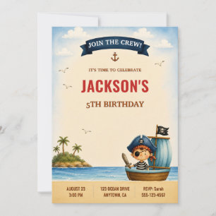 Invitation à une fête d'anniversaire pirate