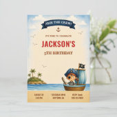 Invitation à une fête d'anniversaire pirate (Debout devant)