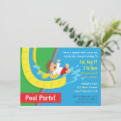 Invitation à une fête d'anniversaire piscine avec  (Debout devant)
