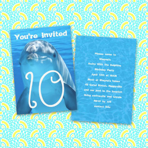 Invitation à une fête d'anniversaire piscine dans 