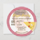 Invitation à une fête d'anniversaire Pizza avec ph (Devant)