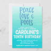 Invitation à une fête d'anniversaire Pool Party (Devant)