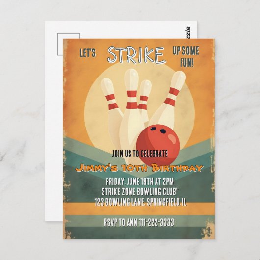 Invitation à une fête d'anniversaire pour enfants (Devant / Derrière)