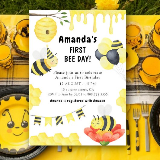 Invitation à une fête d'anniversaire pour le premi