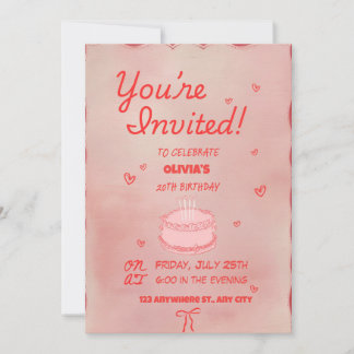 Invitation à une fête d'anniversaire pour les 20 a