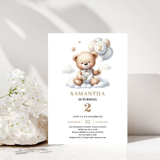 Invitation à une fête d'anniversaire pour les 2 an