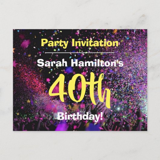 Invitation à une fête d'anniversaire pour les 40 a (Devant)