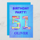 Invitation à une fête d'anniversaire pour les 51 a (Devant / Derrière)