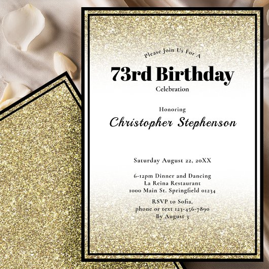 Invitation à une fête d'anniversaire pour les 73 a