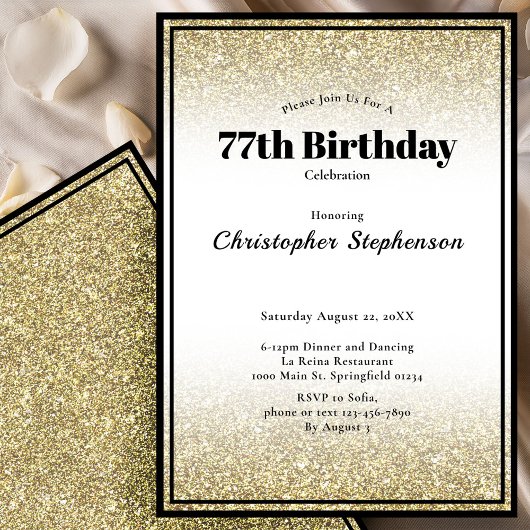 Invitation à une fête d'anniversaire pour les 77 a
