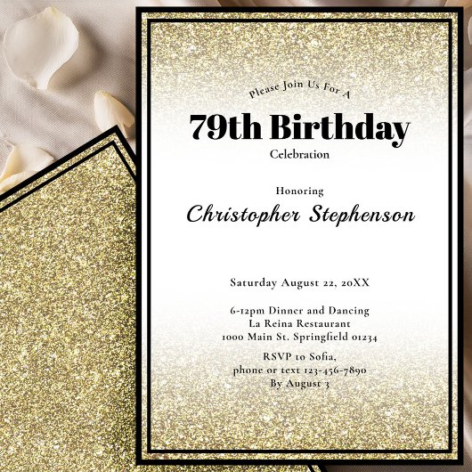 Invitation à une fête d'anniversaire pour les 79 a