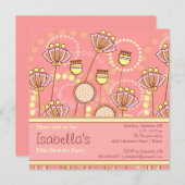 Invitation à une fête d'anniversaire pour les fill (Devant / Derrière)