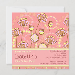 Invitation à une fête d'anniversaire pour les fill