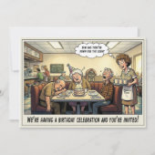 Invitation à une fête d'anniversaire pour senior (Devant)