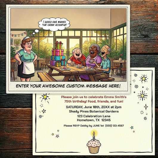 Invitation à une fête d'anniversaire pour senior