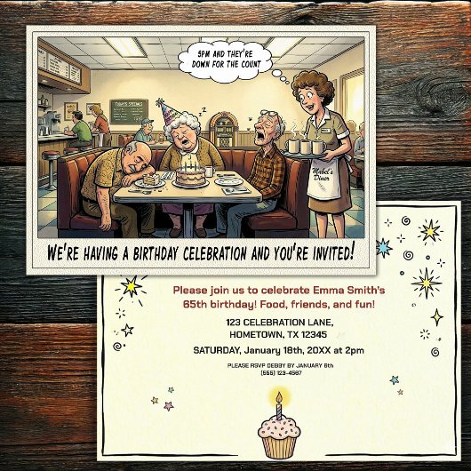 Invitation à une fête d'anniversaire pour senior