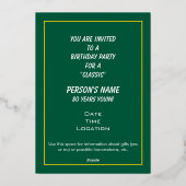 Invitation à une fête d'anniversaire pour un Class (Verso)