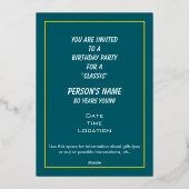 Invitation à une fête d'anniversaire pour un Class (Verso)