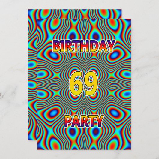 Invitation à une fête d'anniversaire psychedelique (Devant / Derrière)