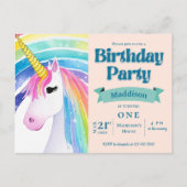 Invitation à une fête d'anniversaire Rainbow Kids  (Devant)