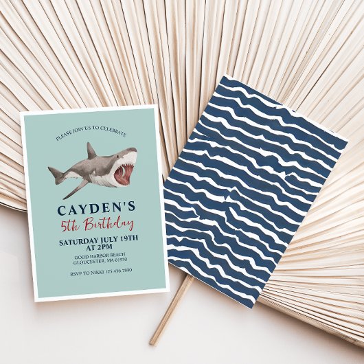 Invitation à une fête d'anniversaire requin