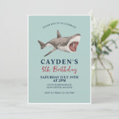 Invitation à une fête d'anniversaire requin (Debout devant)