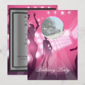 Invitation à une fête d'anniversaire rétro disco (Devant / Derrière)