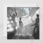 Invitation à une fête d'anniversaire rétro disco (Devant)