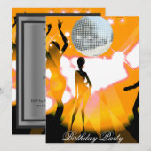 Invitation à une fête d'anniversaire rétro disco (Devant / Derrière)