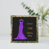 Invitation à une fête d'anniversaire robe violette (Debout devant)
