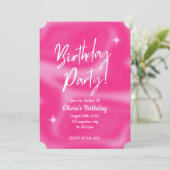 INVITATION À UNE FÊTE D'ANNIVERSAIRE ROSE (Debout devant)