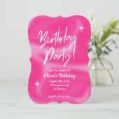 INVITATION À UNE FÊTE D'ANNIVERSAIRE ROSE (Debout devant)