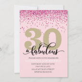 Invitation à une fête d'anniversaire rose 30 ans e (Devant)