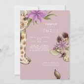 Invitation à une fête d'anniversaire rose pour béb (Devant)