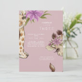 Invitation à une fête d'anniversaire rose pour béb (Debout devant)