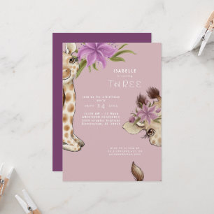 Invitation à une fête d'anniversaire rose pour béb