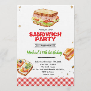 Invitation à une fête d'anniversaire sandwich