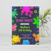Invitation à une fête d'anniversaire slime (Debout devant)