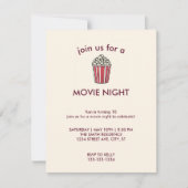 Invitation à une fête d'anniversaire soirée cinéma (Devant)
