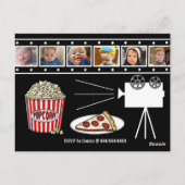 Invitation à une fête d'anniversaire soirée cinéma (Dos)