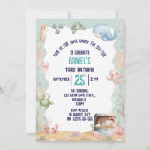 Invitation à une fête d'anniversaire sous la mer (Devant)