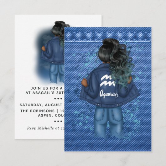 Invitation à une fête d'anniversaire sous le signe (Devant / Derrière)